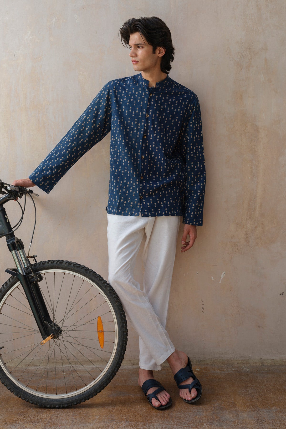 Buy Blue Full Sleeves Organic Shirt by Vasudhaa Vastrram for men online at ScrollnShops